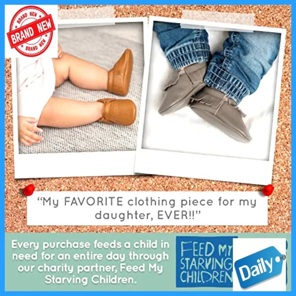 Leather Baby Mocc, Pull-On Slippers for Boys and Girls